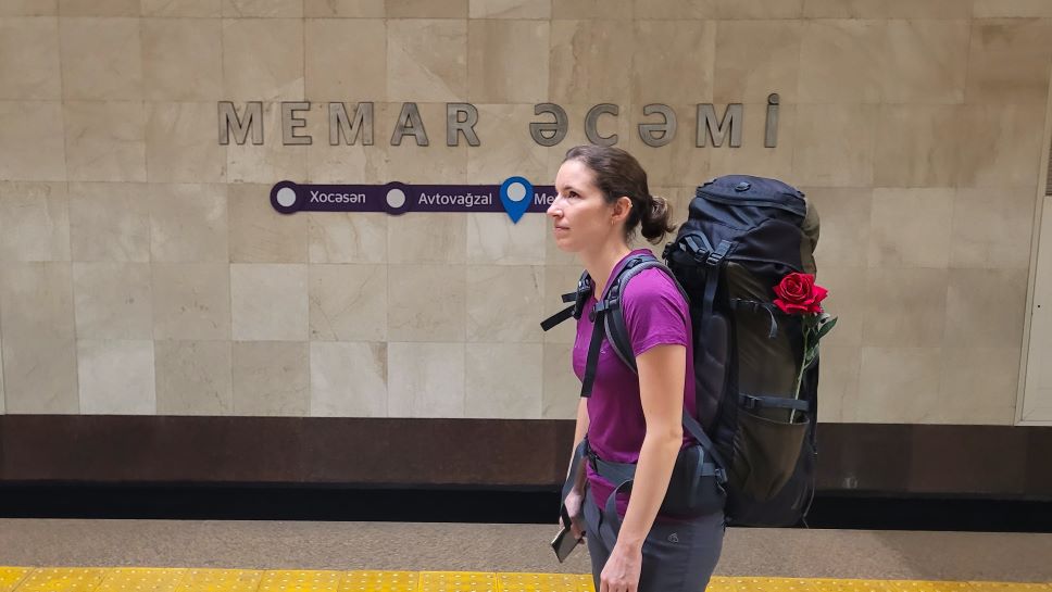 In a metro station in Baku, Azerbaijan