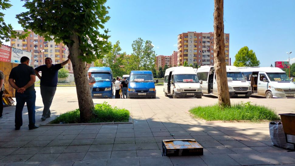 Minibusses connecting different cities in Azerbaijan