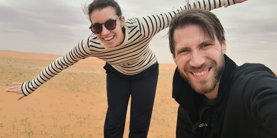 Experiencing rain in the desert in Saudi Arabia